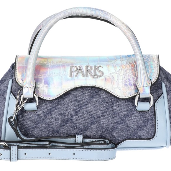 Paris Hilton Women's Mason Mini Tote with Crossbody Strap, Denim - Picture 2 of 5
